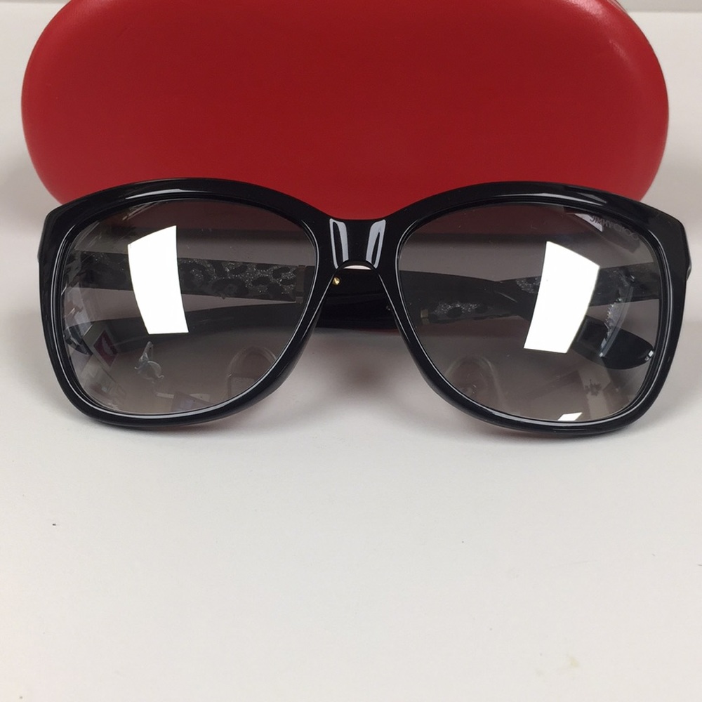 Jimmy Choo Glitter Animal Print Logo Sunglasses Never Used Made in Italy 🇮🇹 - Picture 4 of 7